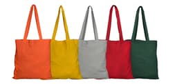 Colorful fabric bags over the shoulder